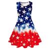 Venta Caliente Transfronteriza Casual Holgado Estrellas de Amor Americanas Impresión Digital 3D Dulces Niñas Sin Mangas Vestido de Princesa
