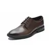 Zapatos de Cuero Hechos a Medida de Fábrica, Zapatos Formales de Negocios para Hombre Estilo Británico de Cuero Genuino, Zapatos de Traje Profesionales de Caña Baja con Cordones y Suela Suave