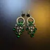Ropa Vintage Pendientes/Accesorios para Orejas de Flor Roja Vintage