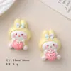 Dibujos animados DIY accesorios de resina accesorios fresa conejo conejo pegamento de crema pasador hecho a mano funda de teléfono móvil hebilla de zapato accesorios lote