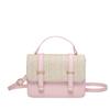 Bolso de Mujer con Tejido Texturizado y Puntadas de Color Contrastante 2024 Moda Verano Nuevo Simple Casual Bolso de Hombro Cruzado