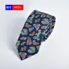 Corbata estrecha pequeña de algodón estampada para hombre Moda casual europea y americana Cuello Novio Padrino Fabricante Personalidad 6 cm