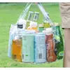 Bolsa de lavandería portátil para viajes, lavabo plegable, para lavar verduras portátil al aire libre, cubo de agua comprimido transparente para acampar, bolsa para lavar y lavandería
