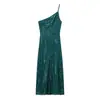 2025 Transfronterizo Aliexpress Más Vendido Ropa de Mujer Comercio Exterior Wholesale Nuevo Vestido de Tirantes con Lentejuelas de Seda Estampado