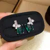 Colorido! Bestseller Transfronteiriço Colar Quadrado de Diamante Verde Luxo Leve Moda para Clavícula Versátil Acessório de Colar para Mulheres