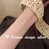 Moda Estilo Coreano Diseño Simple Sentido Plata Joyería Plata de Ley S925 Pulsera Parche de Nariz de Cerdo Sparkly Patchwork Cadena Lisa Versátil Apilable