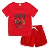Conjunto de Camiseta de Manga Corta Redonda y Shorts de Verano para Niños 2026 Estilo Coreano Casual Absorbente de Sudor Color Caramelo Sudadera para Bebé