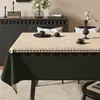 Toalha de Mesa PVC com Padrão Tecido Retrô Cor Contrastante, Impermeável, à Prova de Óleo, Resistente ao Calor, Estilo Vintage, Retangular para Mesa de Jantar de Uso Doméstico