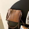 Estilo Mori Costuras Simples Moda Bolso de Gran Capacidad 2022 Nuevo Estilo Occidental Casual Texturas Bolso Balde Un Hombro