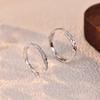 Tichiya toma real anillo de pareja espiga de trigo plata de ley 925 Mori para hombre y mujer oreja oreja seguro anillo abierto regalo