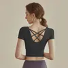 Ropa Deportiva de Yoga y Fitness para Mujer con Almohadillas en el Pecho Manga Corta para Correr Top Profesional para Entrenamiento Secado Rápido Ajustado Nuevo Estilo Primavera/Verano