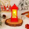 Linterna de Viento Navideña Portavelas Lámpara Luz Nocturna Papá Noel Muñeco de Nieve Luz Nocturna Decorativa Adorno de Mesa Decoraciones Navideñas