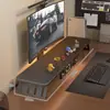 Soporte Elevado para Pantalla de Monitor de Computadora de Escritorio Extendido Estante Base Elevada Estante de Almacenamiento para Escritorio de Oficina