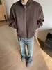 Jaqueta Vertical de Colarinho Nova para Primavera e Outono 2025 para Homens e Mulheres Estilo Japonês Retro Solta Casual Jaqueta de Trabalho de Alta Qualidade para Adolescentes