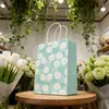 Bolsa de Presente Festa da Primavera Transfronteiriça Flores de Desenho Animado Papel Kraft Bolsa de Compras Dia das Mães Bolsa de Presente