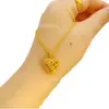 Fornecimento ao Vivo Cobre Banhado a Ouro Novo Estilo Chinês Pingente de Coração Duplo Moda Feminina Pingente Coração com Coração Temperamento Celebridade da Internet Atacado