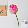 Flores de loto artificiales con textura realista de hoja de loto, nuevas decoraciones de flores de loto falsas estilo chino para sala de estar, arreglos florales y arte floral de capullo de loto