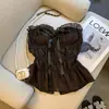 Top Tubo de Chiffon Feminino 2026 Verão Estilo Francês Design que Marca a Cintura Puro Desejo Hot Girl Top Sem Mangas