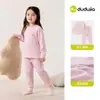 Dududu Hogar Ropa Interior Cálida para Niños Invierno Niños Ropa de Otoño Pantalones de Otoño Ropa de Invierno Conjunto de Ropa Interior para Niñas Pijamas de Bebé Moderno