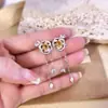 Brincos Originais de Prata Esterlina S925 com Acabamento Escovado para Mulheres Estilo Guirlanda de Rosas com Franjas Brincos de Pedra de Cristal Natural de Alta Qualidade