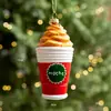 Decorações de Natal de Novos Produtos Transfronteiriços Criativas Série Café Pingentes de Superfície de Óleo com Formato Especial Pingentes de Decoração para Árvore de Natal