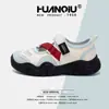 Zapatos Casuales Versátiles con Suelas Gruesas Zhq5366 Verano Nuevos Zapatos Huecos Transpirables de Suela Gruesa de Punta Cerrada Estilo Papá para Mujer