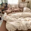 Grado A para Mamá y Bebé 100% Algodón Ultra Suave Antibacteriano Juego de Ropa de Cama Sábana Funda Nórdica Funda Doble Capa Gasa Dormitorio Tres Juego de 4 Piezas