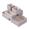 Caja de Almacenamiento de Tela No Tejida Juego de 6 Piezas Tipo Cajón Plegable Sin Tapa Caja Organizadora Ropa Interior Calcetines Caja de Almacenamiento