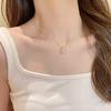Colar de Zircônia da Moda, Pingente Super Brilhante de Luxo Leve de Nicho, Colar em Formato de Coração, Corrente de Clavícula Elegante Versátil de Alto Padrão de Nicho