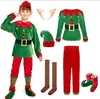 Fantasia de Elfo de Natal para Meninas Roupa de Assistente do Papai Noel Chapéu de Elfo para Meninas Vestido do Papai Noel Novo Estilo