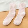 Outono e Inverno Meias Femininas de Veludo Coral Espessas Meias de Casa de Meio Veludo Meias Quentes Pós-parto Terry Cor Pura Meias Quentes para os Pés