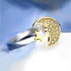 Anillo Circonita Luna Estrella Estilo Japonés y Coreano Ins Moda Elegante Elegante Anillo Luna Fantasía Venta al por Mayor