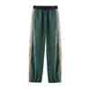 Ropa de mujer estilo europeo y americano transfronteriza marca Z 2026 otoño ZA traje casual: Chaqueta con ribete de bloques de color + Pantalones de pierna ancha con ribete de bloques de color