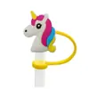 Cubierta de Popote de Silicona de Unicornio de Dibujos Animados Forma de Caballo Pequeño Compatible con Botella de Agua Stanley Tapa de Popote a Prueba de Polvo y Manchas