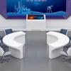 Mesa de Conferência Grande em Arco Mesa de Conferência Redonda com Pintura a Pó Personalizada Mesa Redonda Criativa Branco Simples Moderno Escritório