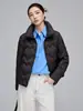 Moda de Invierno Nueva Chaqueta de Plumas de Pato Blanca de Cuello Alto Holgada Ropa Exterior Cálida Casual para Personas Menudas Otoño e Invierno