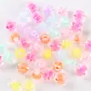 Contas transparentes com contas internas coloridas, cor mista, cabeça de coelho, flor de rosa, acrílico, contas soltas, contas médias, acessórios DIY, pulseira, enfeites para miçangas