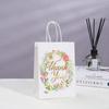 Bolso Estampado en Caliente Personalizable con Texto Bolsa de Empaque para Compras Bolsa de Papel Kraft Al por Mayor Floral Regalo Bolsa de Regalo