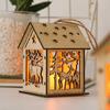Decorações de Natal Personalizadas para Venda por Atacado Displays de Loja Enfeites Pendurados Cabanas de Madeira Iluminadas Casas de Madeira Madeira Maciça