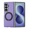Funda de teléfono compatible con Samsung Z Fold8 Ultra con cargador inalámbrico magnético, soporte de anillo giratorio de 360 grados, funda de cuero