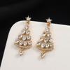 Pendientes de árbol de Navidad transfronterizos europeos y americanos para mujer, pendientes de lujo ligero de alta gama, elegantes y versátiles, que estilizan el rostro