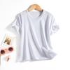 Camiseta de Algodão Mercerizado Infantil Gola Redonda Top Amigo da Pele Fresco Manga Curta Amigo da Pele e Confortável Camiseta Familiar