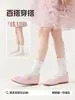 Meias 3/4 Brancas de Renda Estilo Ballet com Laço para Meninas, Sem Costura, Algodão Respirável, Absorventes de Suor, Cobertura para os Pés