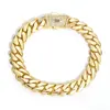 Pulseras Personalizadas para Hombre Hip-Hop Europeo y Americano Cadena Cubana Brillante de Oro de 14K Tendencia Versátil Joyería Transfronteriza Accesorios Más Vendidos