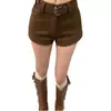 Pantalones Cortos de Lana de Cintura Alta Color Marrón para Mujer Talla Pequeña Nuevos Otoño e Invierno Pantalones Casuales 2025 Pantalones de Bota Adelgazantes Pantalones Rectos