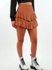 En Stock Venta al por Mayor Moda Europea y Americana Color Sólido Verano para Mujer Nueva Moda Falda Plisada Sexy Chica Caliente Volantes Falda Corta
