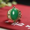 Anillo de jade malayo Guyunzhai oro incrustado jade circón diseño creativo de nicho estilo ins anillo de moda versátil