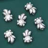 Acessórios de prata esterlina 99% prata pura contas tipo barril com furo horizontal acessórios vintage 3D prata maciça DIY material para pulseiras e colares atacado