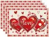 Mantel individual de lino para el Día de la Madre Impresión de carta de amor transfronteriza de Amazon Servilleta decorativa de mesa Vajilla Alfombrilla aislante del calor