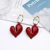 Diseño Exagerado Europeo y Americano de Corazón Grande Pendientes de Clip para Oreja y Ganchos para Oreja de Nicho de Gama Alta en Forma de Corazón de Durazno Pendientes de Estilo Princesa